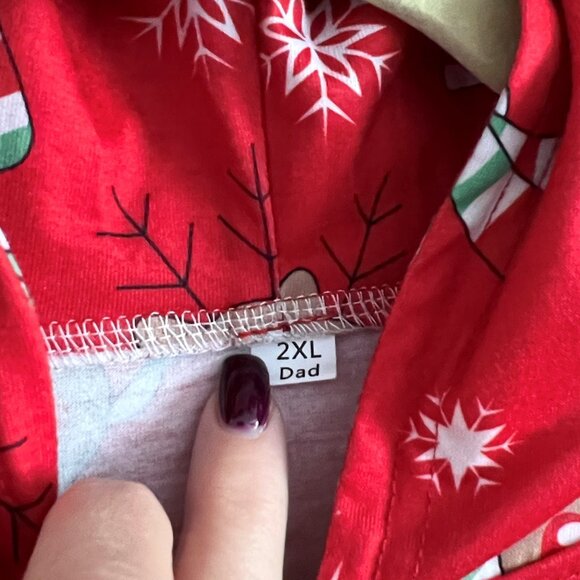 Matching Family Pajamas Reindeer Antler Zipper Onesie RED SZ 2XL / DAD - Picture 6 of 9